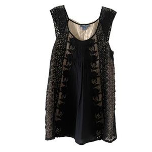Anthropologie Lil Black Edelweiss Tulle Tunic Lace